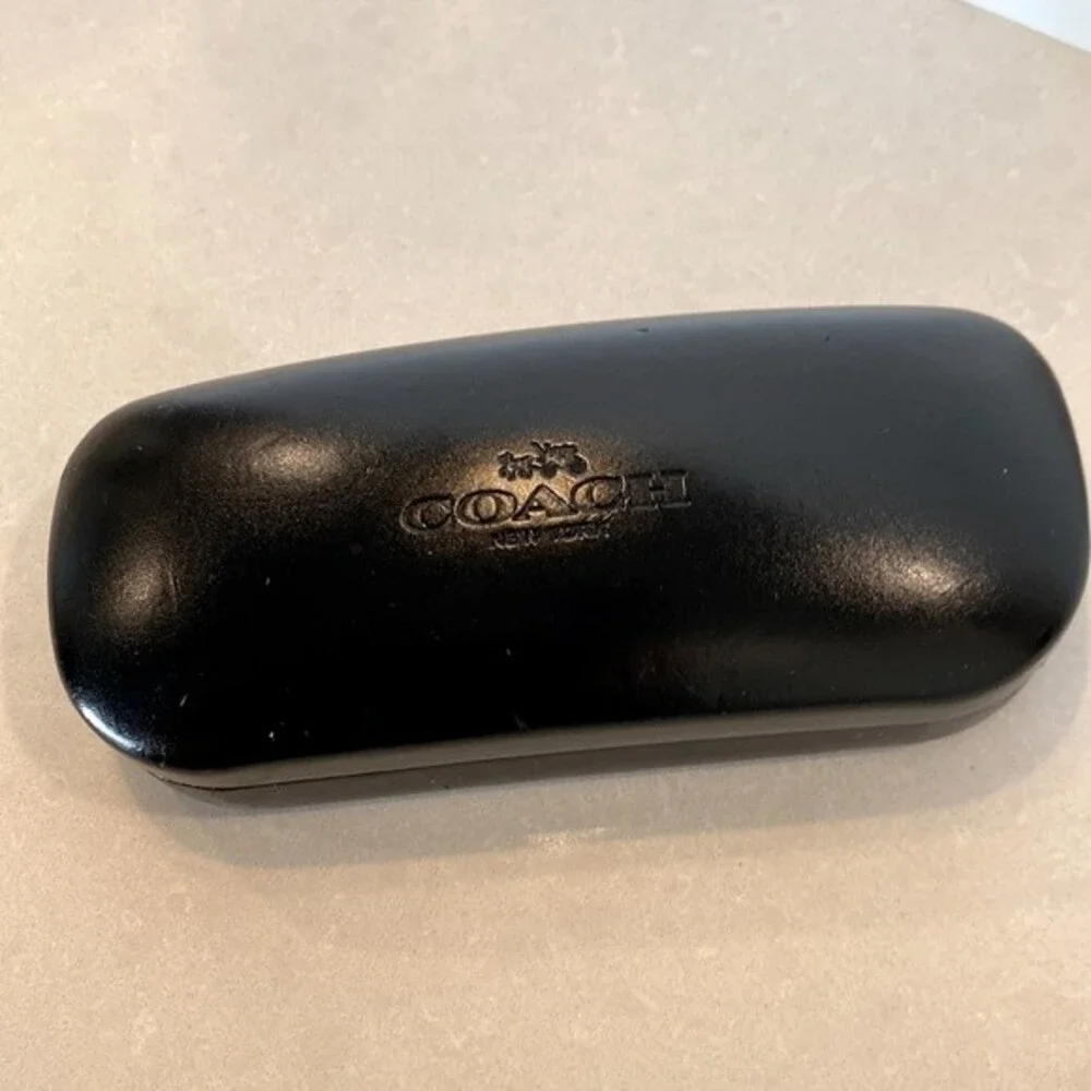 COACH SUNGLASSES CASE IN BLACK. 6”W x 2”D x 1.5” H